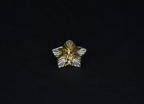 Pure Silver Shiny Golden Flowers 6.13g Pack Of 3